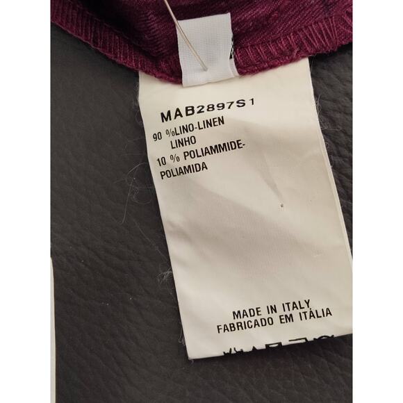 Pianura Studio Linen Blend Tunic Dress Eggplant Purple Geometric Design Size 44 - Picture 11 of 12